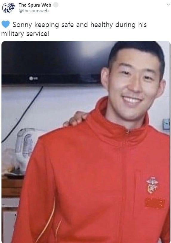 본문 이미지 - 손흥민의 해병대 훈련병 사진. (토트넘 스퍼스웹 SNS 캡처)ⓒ 뉴스1