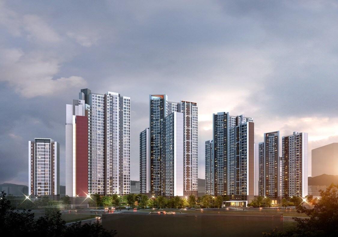 본문 이미지 - ‘광명 푸르지오 센트베르’ 투시도./자료제공=대우건설ⓒ 뉴스1