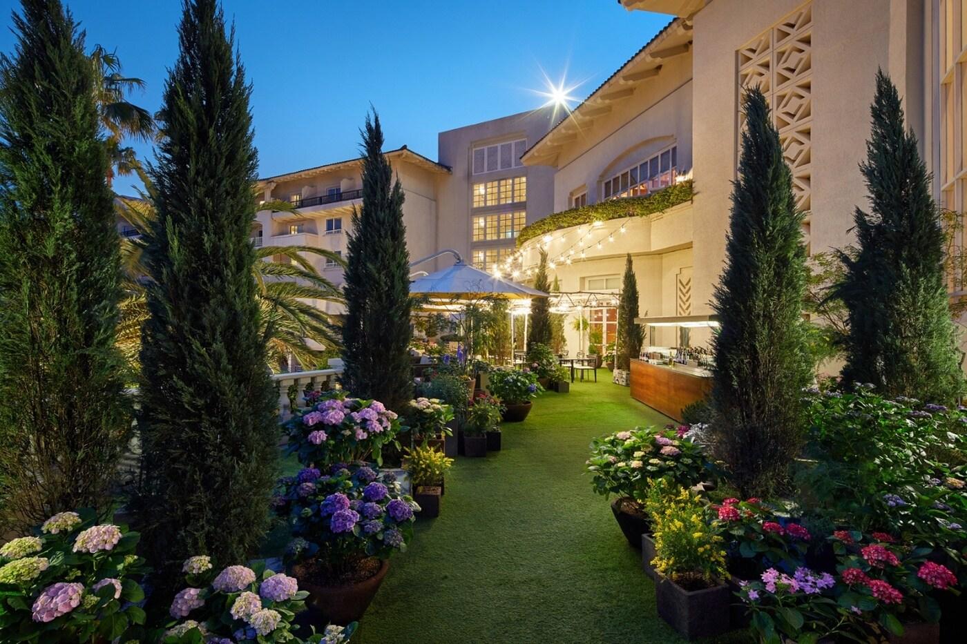 본문 이미지 - 제주신라호텔 '플라워 테라스' 야경ⓒ 뉴스1(호텔신라 제공)