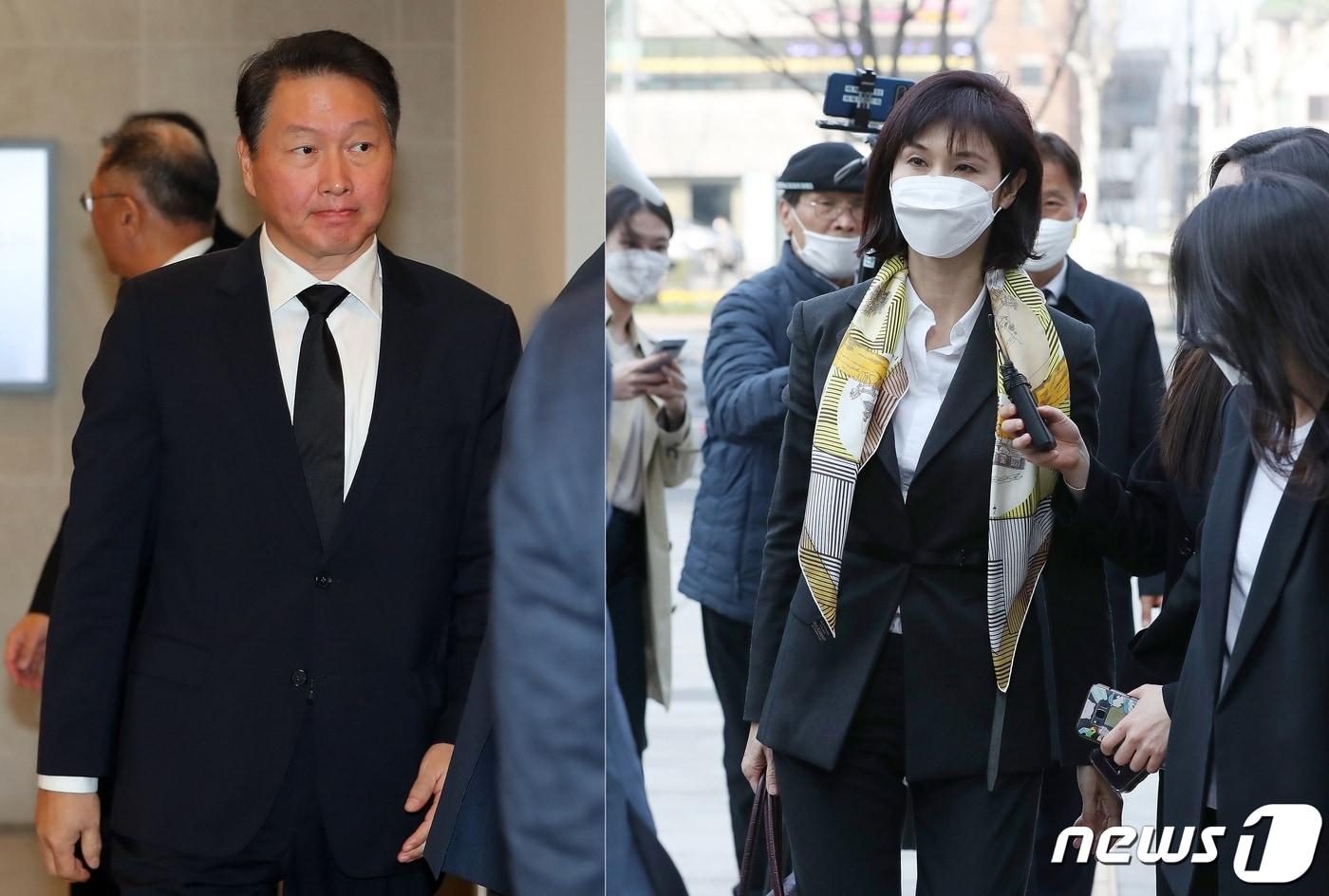 본문 이미지 - 최태원 SK그룹 회장과 노소영 아트센터 나비 관장. 현재 이혼소송 중이다. ⓒ 뉴스1