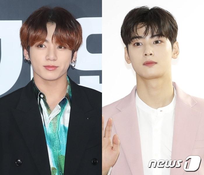 본문 이미지 - 방탄소년단 정국(왼쪽)과 차은우 ⓒ 뉴스1 DB