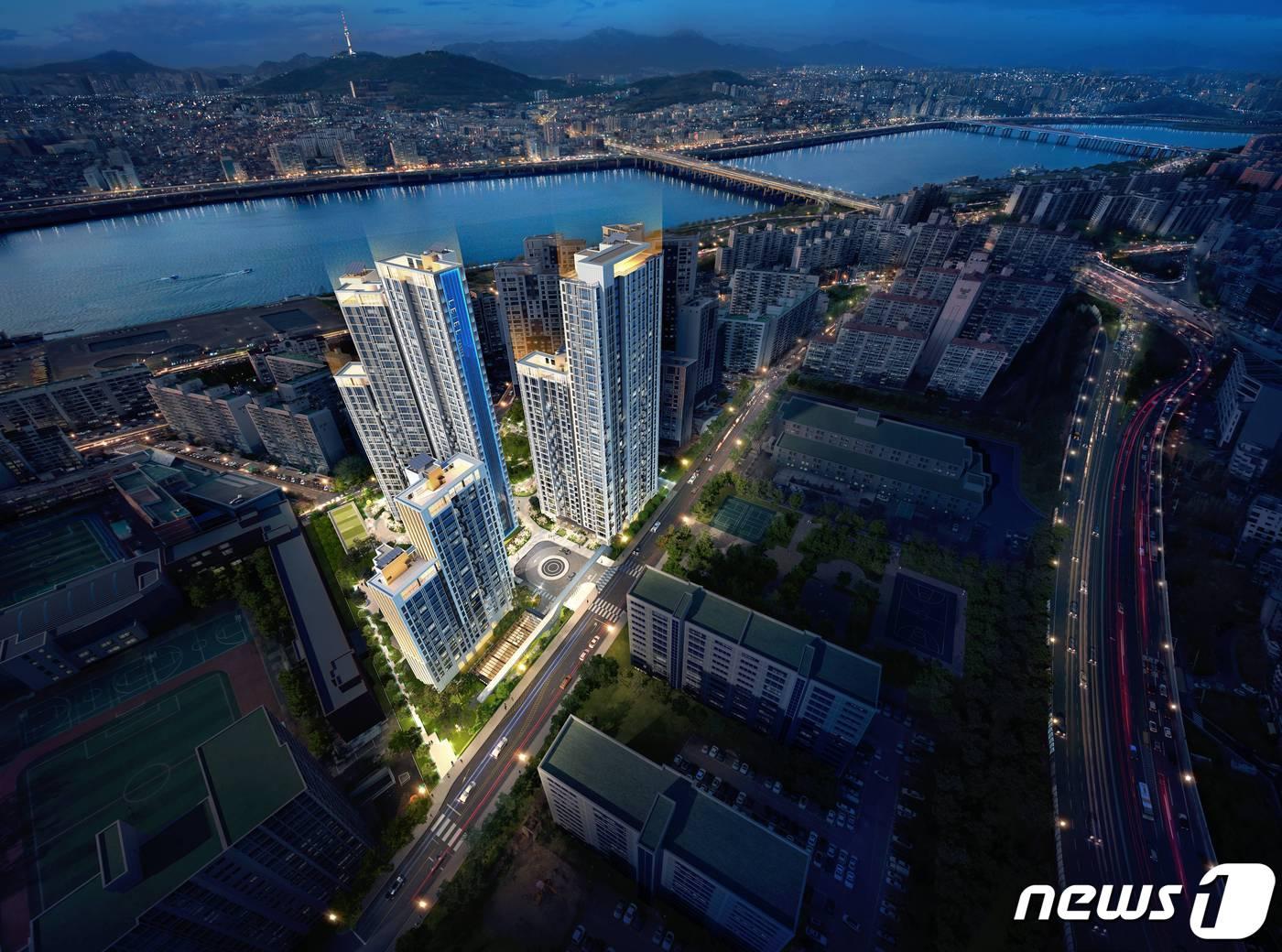 본문 이미지 - 롯데건설 '르엘 신반포 파크애비뉴' 조감도. ⓒ 뉴스1