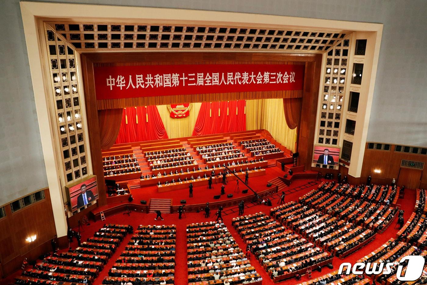 5월28일 인민대회당에서 중국의 국회격인 전인대&#40;전국인민대표자대회&#41; 폐막식이 거행되고 있다. ⓒ 로이터=뉴스1 ⓒ News1 