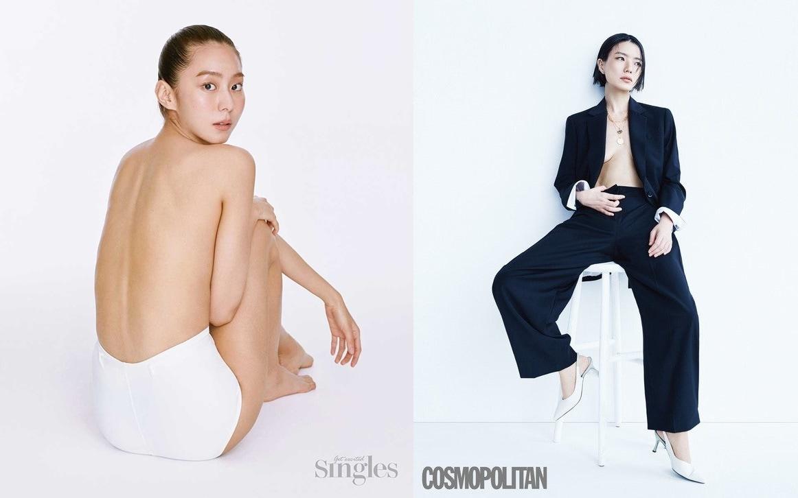 본문 이미지 - 유이(왼쪽) 안영미/ 사진제공=싱글즈, 코스모폴리탄 ⓒ 뉴스1