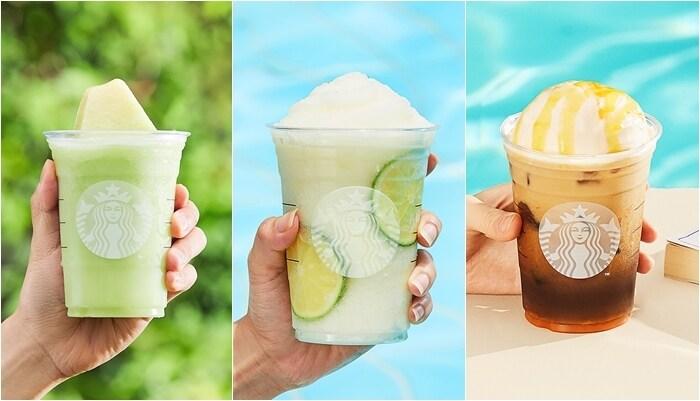 본문 이미지 - 스위트 멜론 블렌디드·스위티 자몽&라임 블렌디드·블론드 서머 라떼 (스타벅스커피코리아 제공)ⓒ 뉴스1