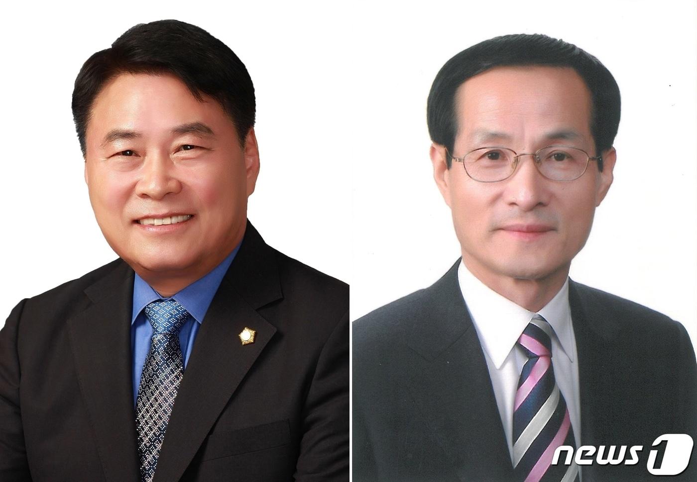본문 이미지 - 김제시의회 후반기 의장과 부의장으로 선출된 온주현(사진 왼쪽), 서백현 의원. /ⓒ 뉴스1