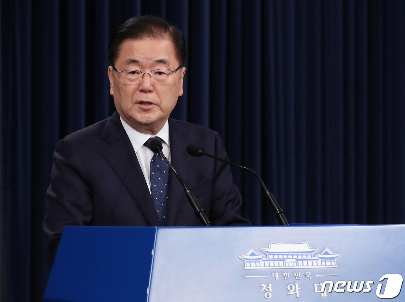본문 이미지 - 정의용 전 청와대 국가안보실장. 2020.7.3/뉴스1 ⓒ News1 박정호 기자