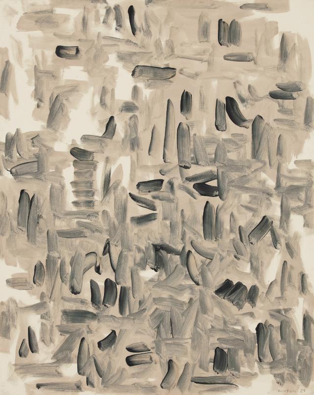 본문 이미지 - 2020년 상반기 국내 미술품경매 낙찰가 4위(9억원)를 차지한 이우환의 '바람과 함께'(2007년).(한국미술시가감정협회 제공)ⓒ 뉴스1