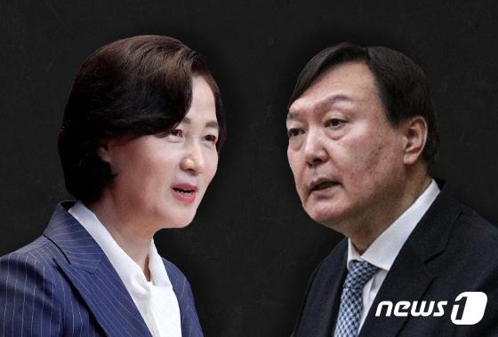 본문 이미지 - 추미애 법무부 장관과 윤석열 검찰총장. ⓒ News1 최수아 디자이너