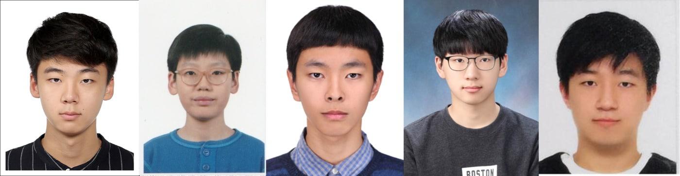 2020 유럽물리올림피아드 한국대표단 (왼쪽부터) 김성민(서울과학고3), 김희창(서울과학고3), 박정음(경기과학고3), 임종현(서울과학고3), 최현민(서울과학고3) (과학기술정보통신부 제공) 2020.08.10 /뉴스1