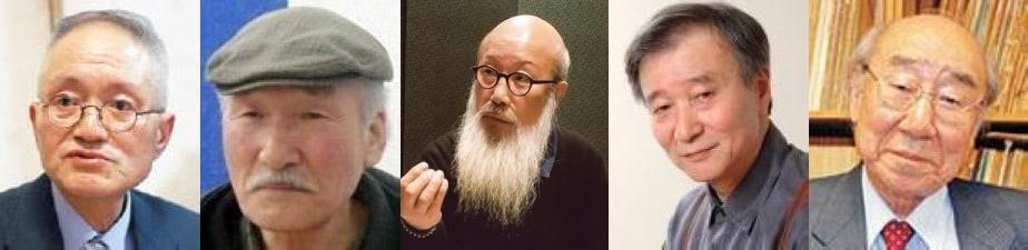 본문 이미지 - 왼쪽부터 오탁번·정상화·권창윤·윤승중·정진우ⓒ 뉴스1