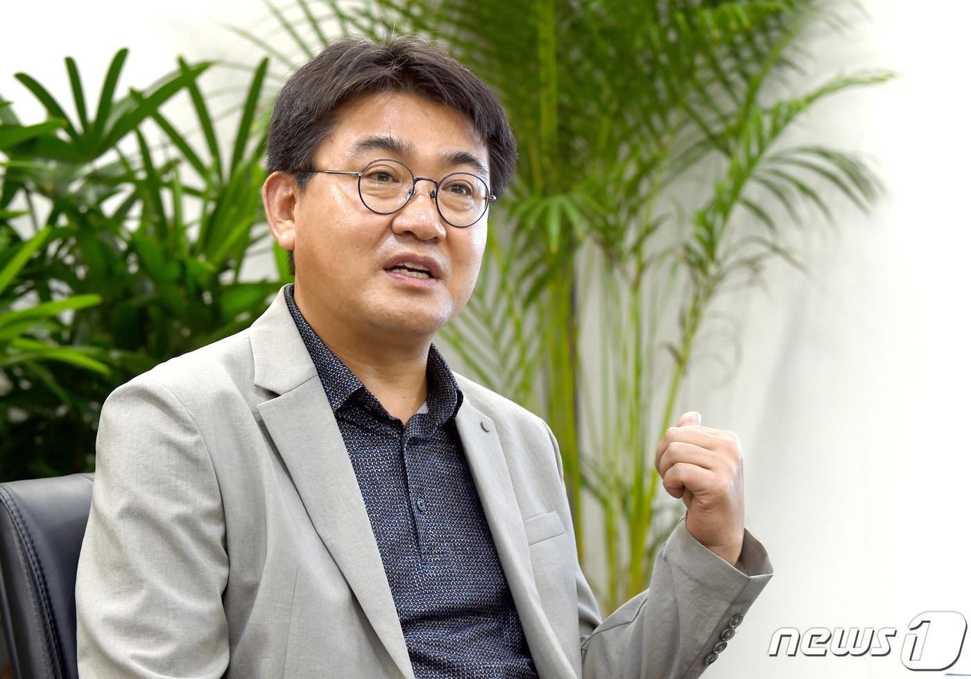 본문 이미지 - 오승록 노원구청장이 5일 뉴스1과 인터뷰를 하고 있다.(노원구제공)ⓒ 뉴스1