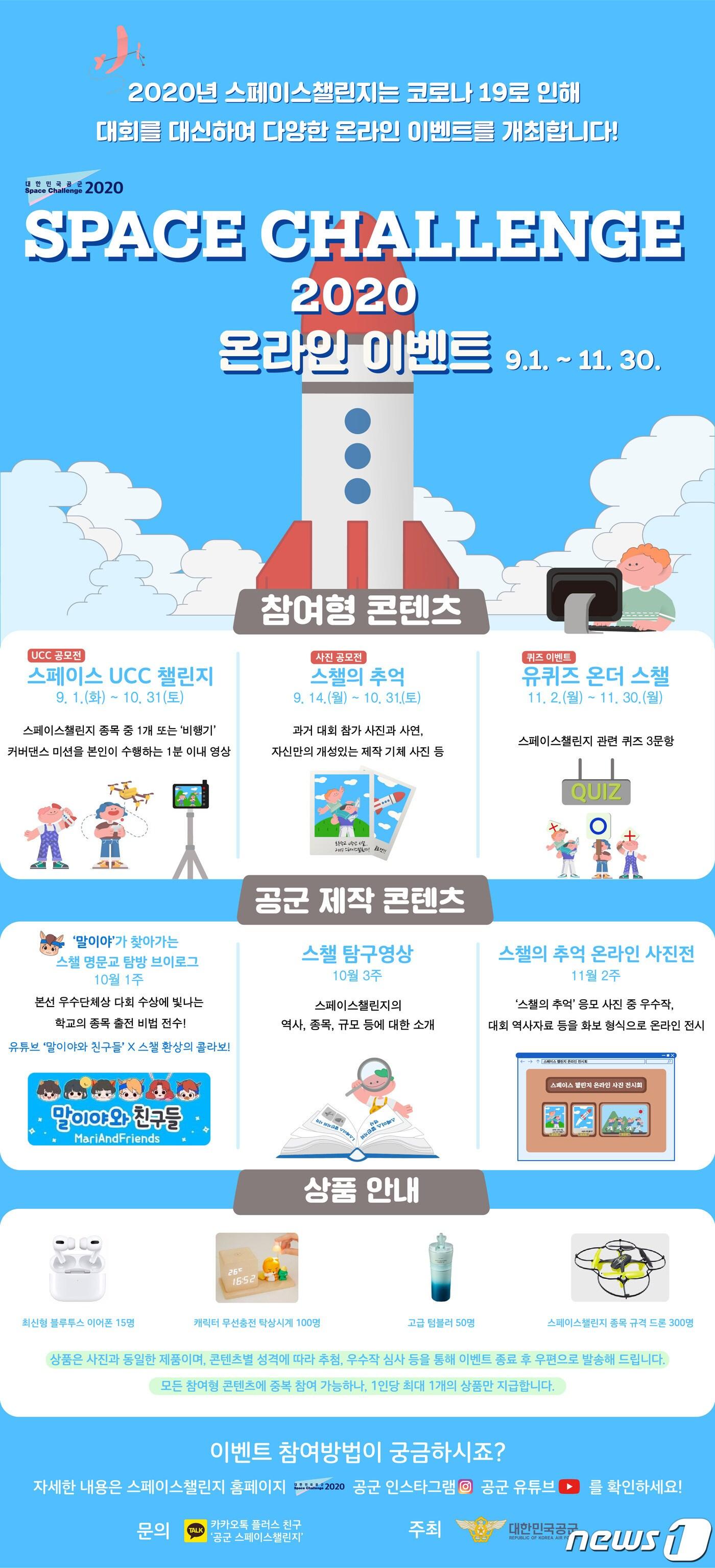 본문 이미지 - '스페이스 챌린지' 안내문. (공군 제공) ⓒ 뉴스1