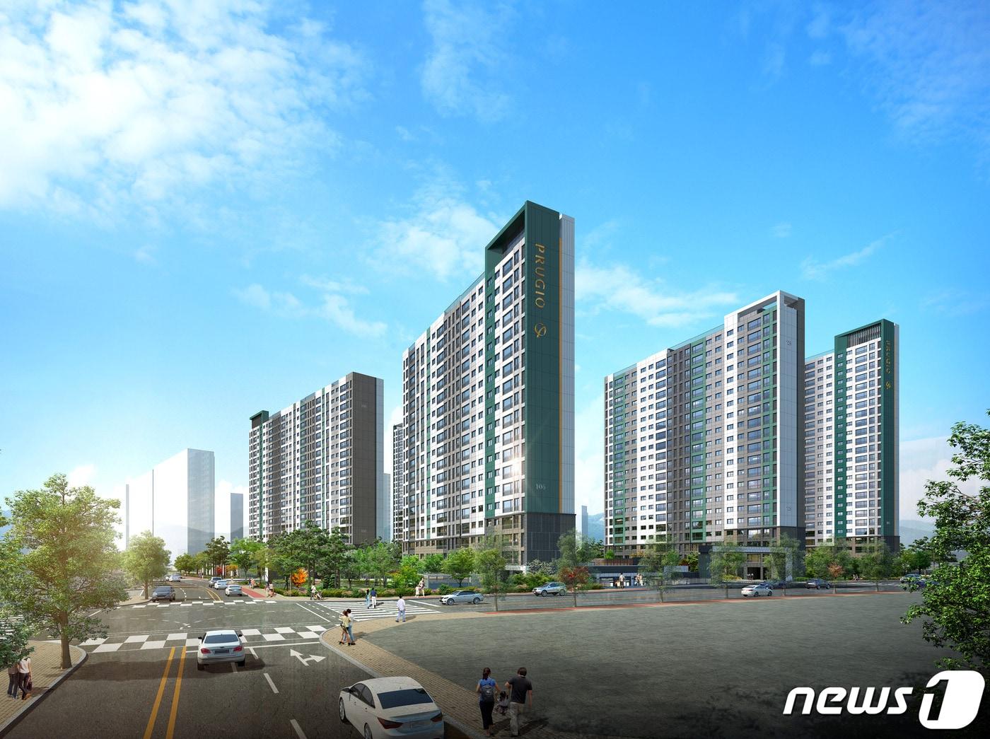 본문 이미지 - 전북 완주군 첫 브랜드 아파트인 ‘완주 푸르지오 더 퍼스트’ 투시도.2020.9.21 //뉴스1