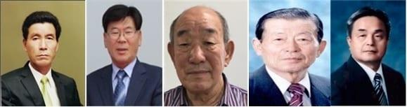 본문 이미지 - 8일 충북 음성군이 19회 군민대상 본상과 특별상 수상자 5명을 선정했다고 밝혔다. 왼쪽부터 진의장, 김기명, 이은섭, 정인성, 박순배씨. (음성군 제공) 2020.9.8/ⓒ 뉴스1