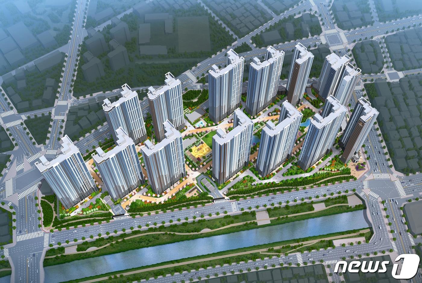 중흥건설그룹 중흥토건과 두산건설이 광주 북구 임동 76번지 일대에 공급하는 '금남로 중흥S-클래스&두산위브더제니스' 조감도.2020.9.8 /뉴스1 ⓒ News1