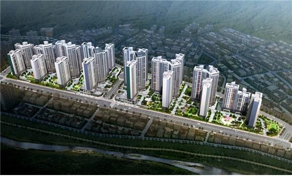 본문 이미지 - 수성 더 팰리스 푸르지오 더샵 조감도./자료제공=대우건설ⓒ 뉴스1