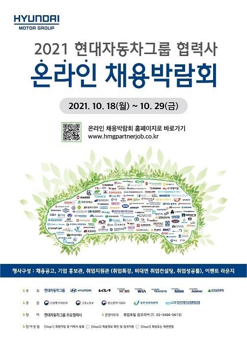 본문 이미지 - 현대자동차그룹 2021 협력사 온라인 채용박람회 포스터.(현대차 제공)ⓒ 뉴스1