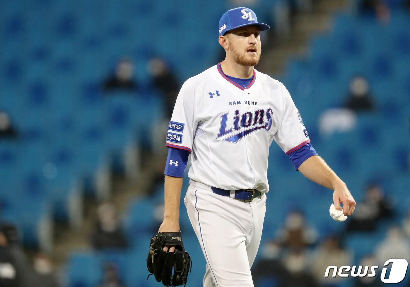 삼성 라이온즈의 외국인 투수 마이크 몽고메리. 2021.10.19/뉴스1 ⓒ News1 공정식 기자
