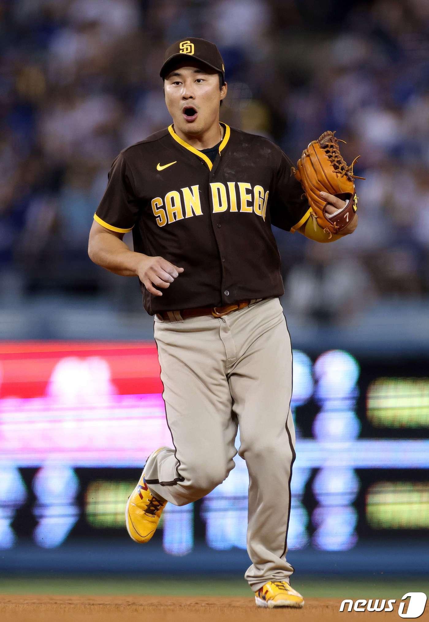 본문 이미지 - 샌디에이고 김하성이 무안타에 그쳤다.ⓒ AFP=뉴스1