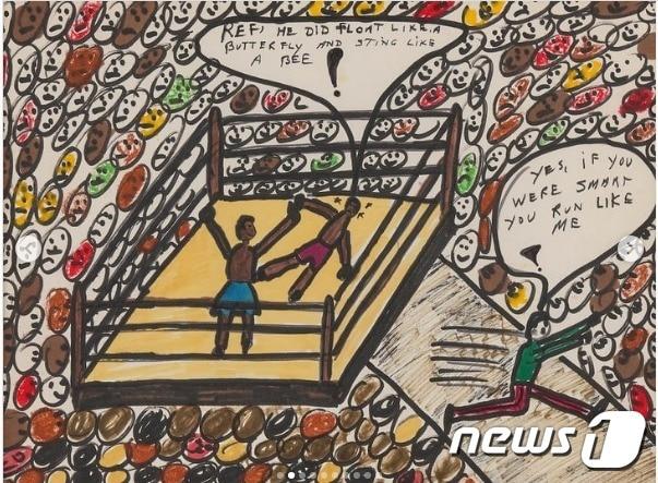 본문 이미지 -  알리 대표작 '벌처럼 쏘다' - 본햄스 경매장 배포 