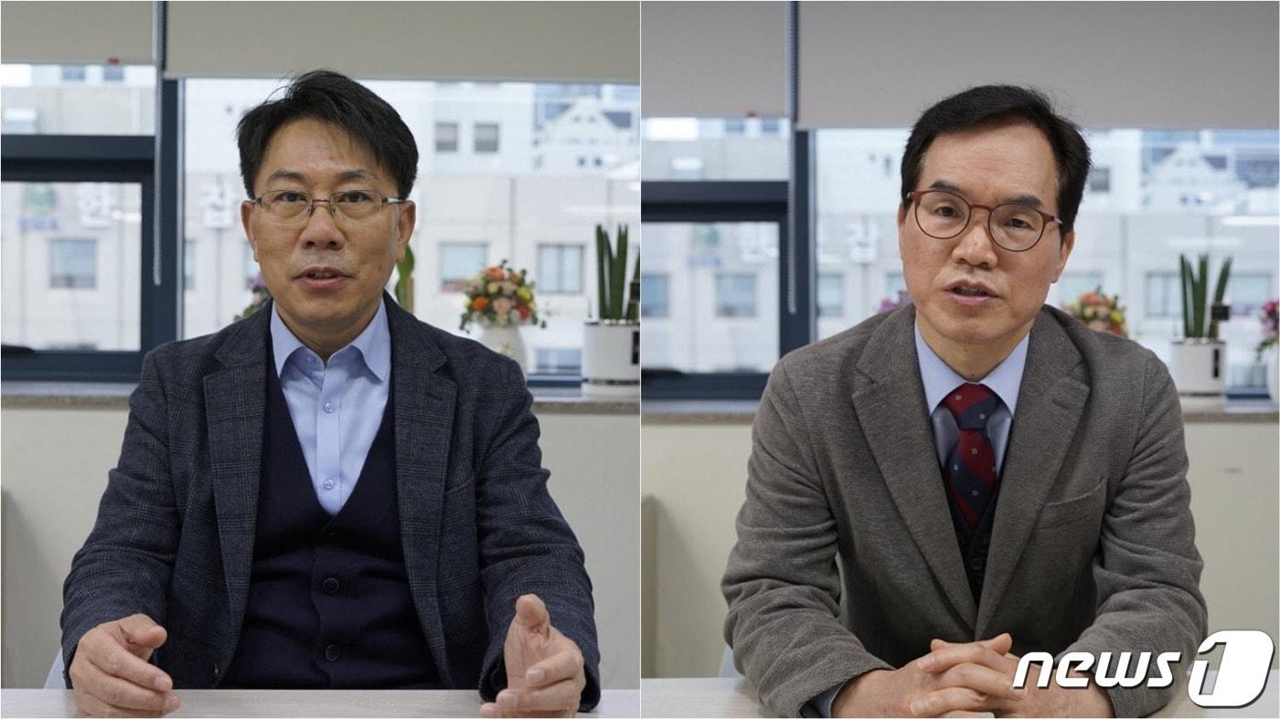 본문 이미지 - 김영호 툴젠 대표이사(왼쪽)와 이병화 대표이사(오른쪽).ⓒ 뉴스1