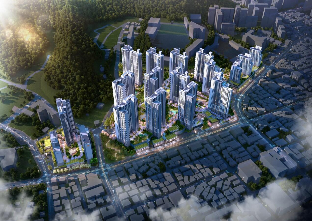 본문 이미지 - DL이앤씨 안양 어반포레 자연&e편한세상 조감도. DL이앤씨 제공. /뉴스1