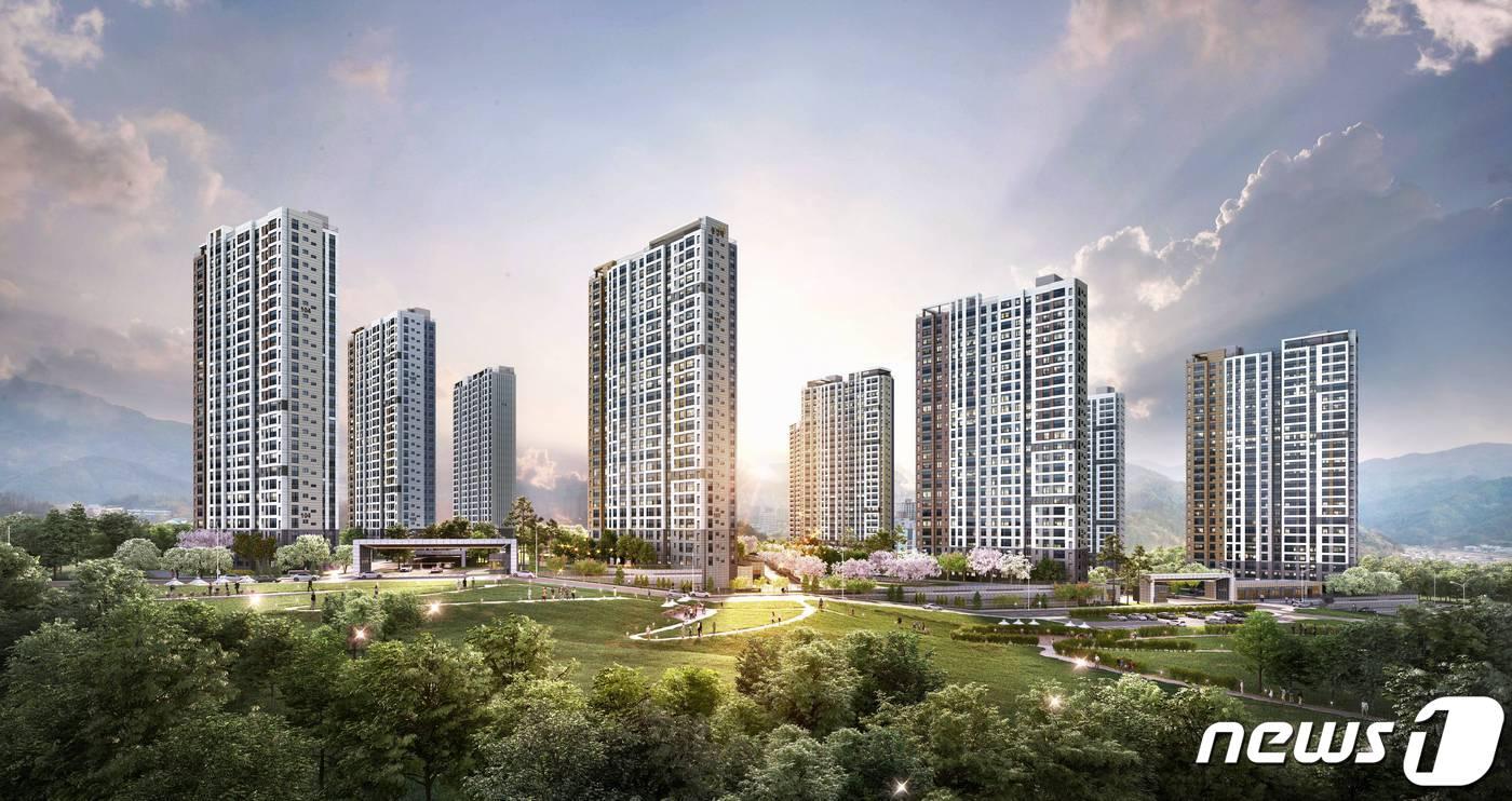 익산 제일풍경채 센트럴파크 투시도(제일건설 제공)2021.11.26/뉴스1
