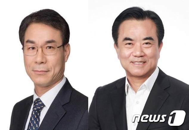 본문 이미지 - 정재욱 현대위아 대표(왼쪽), 이시용 LG전자 전무 ⓒ 뉴스1