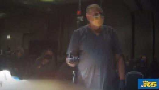 본문 이미지 - 이번 사건을 보도한 언론이 공개한 당시 행사 현장. ('킹5' 방송화면 갈무리) ⓒ 뉴스1