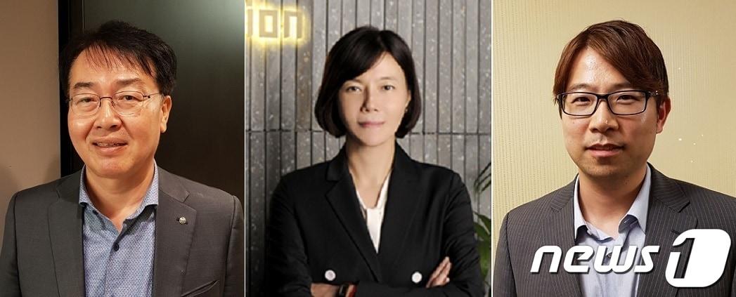 본문 이미지 - 김재교 메리츠증권 부사장, 남수연 지아이이노베이션 사장, 김한주 아임뉴런바이오사이언스 대표이사(왼쪽부터). ⓒ 뉴스1