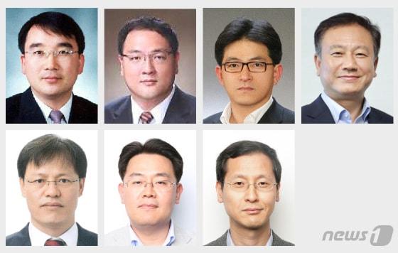 본문 이미지 - 삼성물산 건설부문 부사장으로 7명이 신규임용됐다. 왼쪽 상단부터 시계방향으로 김상국·김정욱·신혁·이경수·이병수·최영재·한선규 신임 부사장. ⓒ News1 이지원 디자이너