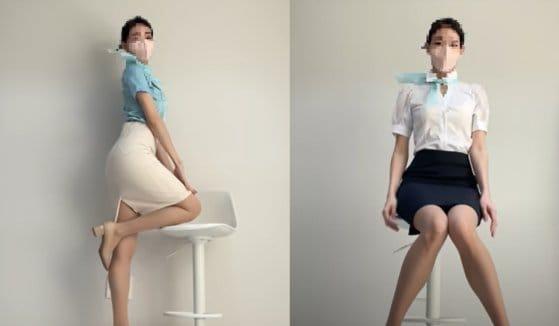 본문 이미지 - 지난달 2일 한 유튜버가 자신의 유튜브 채널에 '승무원 룩북' 영상을 게재하며 특정 항공사의 유니폼을 연상케 하는 복장을 입었다.  (유튜브 갈무리) ⓒ 뉴스1