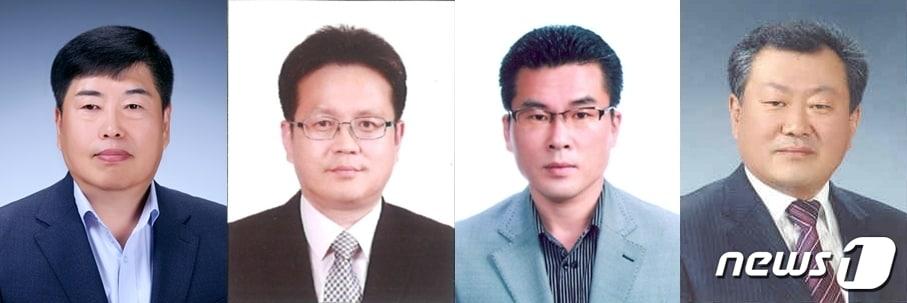 본문 이미지 - 왼쪽부터 부이사관 내정자 조용진 기획행정실장, 서기관 내정자 김응오 경제정책과장, 차영호 체육교육과장, 박노설 공원조성과장. (청주시 제공) ⓒ 뉴스1