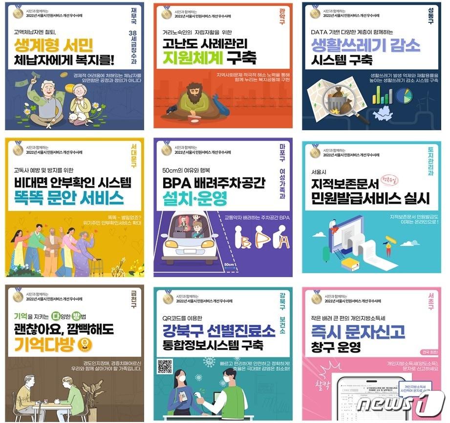 본문 이미지 - 2021년 서울시 민원서비스 개선 우수사례 TOP9(서울시제공)ⓒ 뉴스1