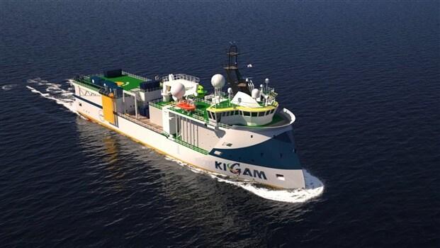 본문 이미지 - 한진중공업이 한국지질자연원구원에서 수주한 '3D/4D 물리탐사연구선' 예상도.(한진중공업 제공) ⓒ 뉴스1