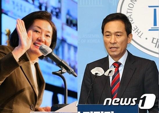 본문 이미지 - 더불어민주당 서울시장 후보에 출마한 박영선 전 중소벤처기업부 장관(왼쪽)과 우상호 의원ⓒ 뉴스1