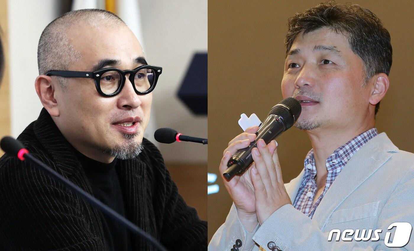 본문 이미지 - (왼쪽부터) 김봉진 우아한형제들 의장, 김범수 카카오 의장 ⓒ 뉴스1