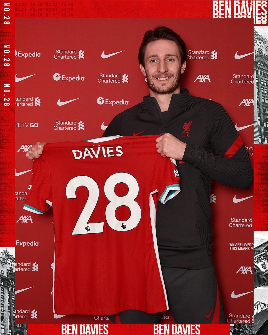 본문 이미지 - 겨울 이적시장 마지막날 리버풀로 이적한 벤 데이비스.(리버풀 페이스북 캡처) ⓒ 뉴스1