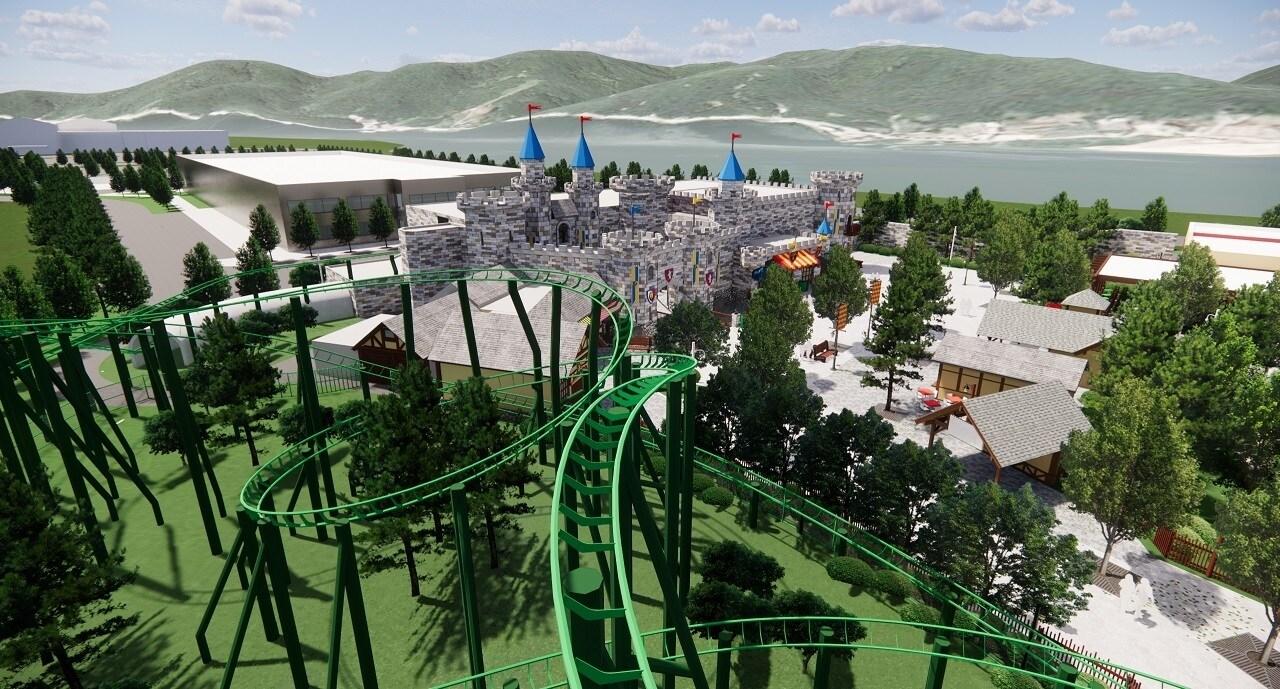 본문 이미지 - 레고랜드 코리아 리조트를 구성하는 7개의 테마 랜드 중 하나인 'LEGO 캐슬과 이에 포함된 놀이기구인 '드래곤 코스터' 예상도