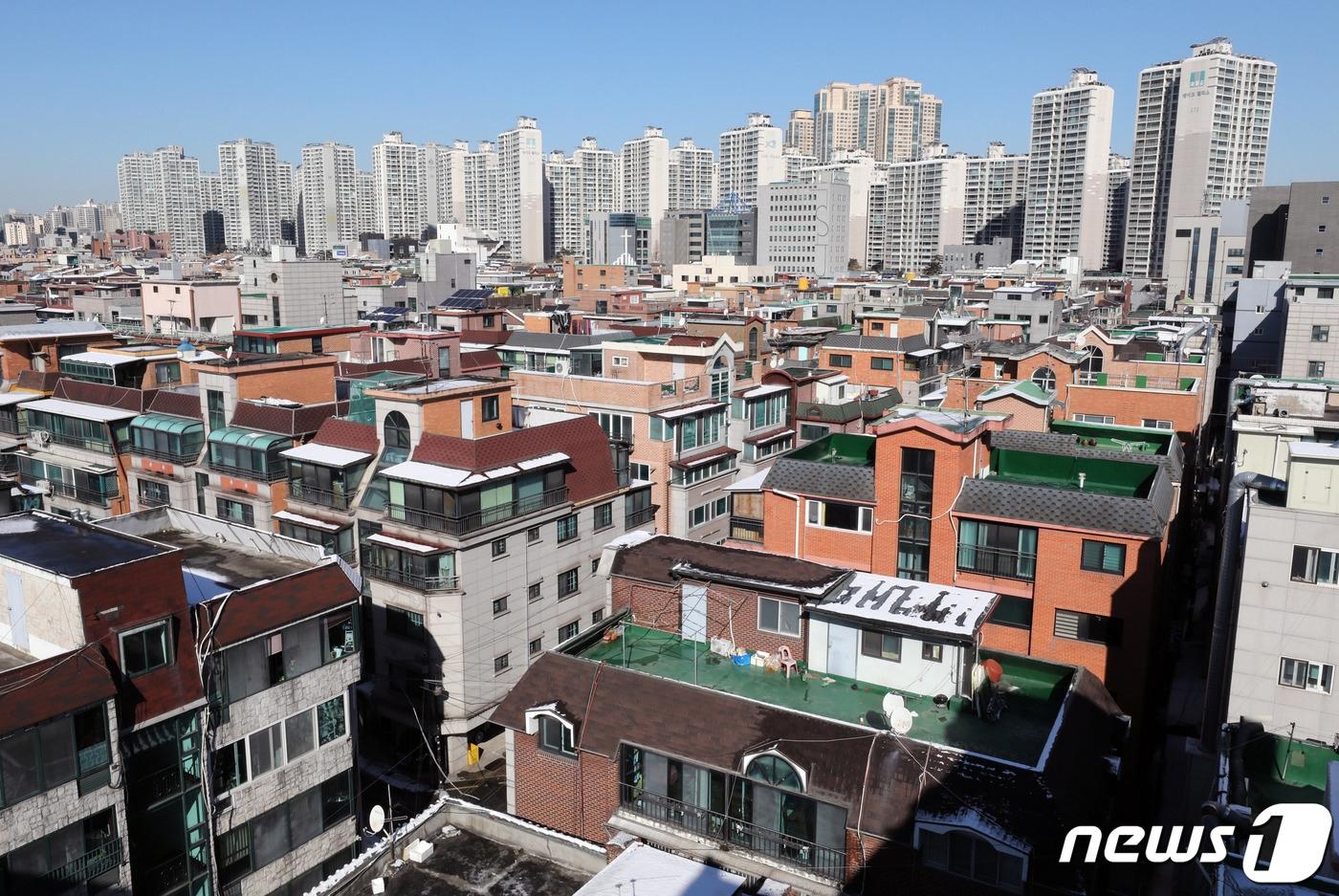 서울 송파구 지하철 석촌고분역 인근 저층주거지인 빌라 밀집지역 모습. &#40;자료사진&#41;/뉴스1 ⓒ News1 박세연 기자