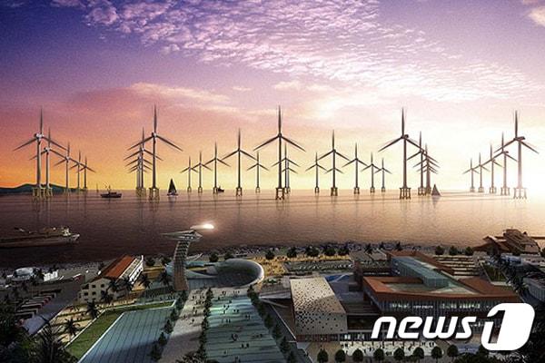 본문 이미지 - 전남 해상풍력발전단지 조성 조감도. &#40;전남도 제공&#41; 2021.2.5/뉴스1 