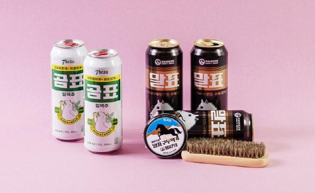 본문 이미지 - '곰표 밀맥주'(왼쪽)와 '말표 흑맥주' ⓒ 뉴스1