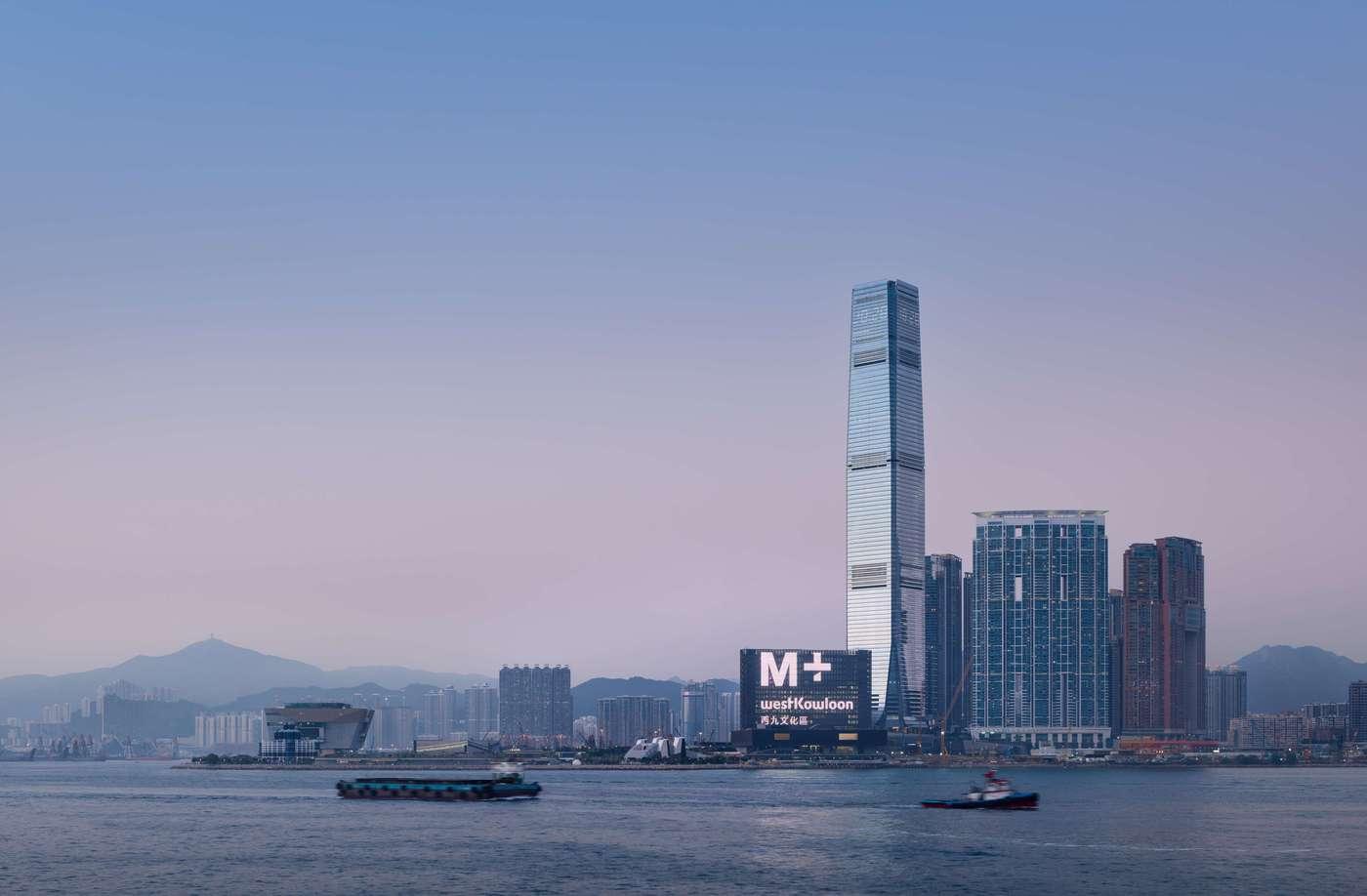 The M+ building, viewed from Victoria - Courtesy of Herzog & de Meuron