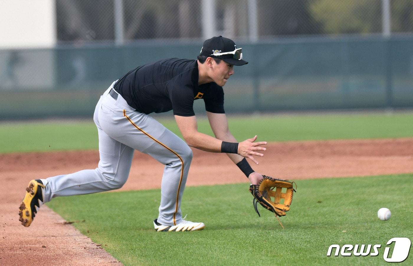 피츠버그 파이리츠 산하 마이너리그 소속의 배지환. ⓒ 로이터=뉴스1