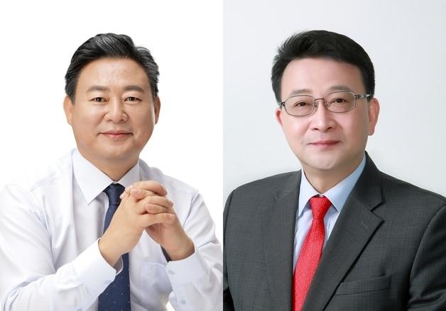 본문 이미지 - 왼쪽부터 신동화(더불어민주당), 백현종(국민의힘) 경기도의회 구리시 1선거구 보궐선거 후보 ⓒ 뉴스1