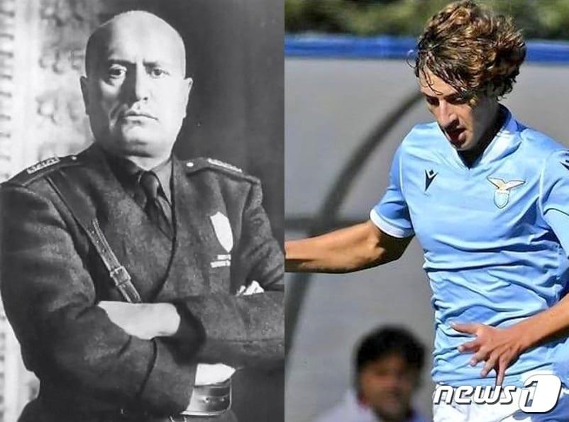 본문 이미지 - 이탈리아 독재자 베니토 무솔리니와 그의 증손자 로마노 플로리아니 무솔리니(트위터 갈무리) ⓒ 뉴스1