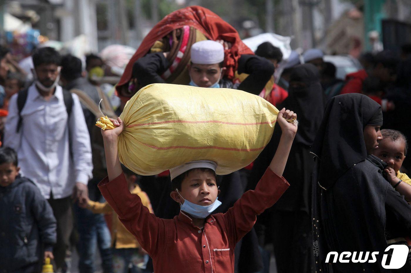 인도 잠무지역에 살고 있는 미얀마 로힝야 소수민족. ⓒ AFP=뉴스1