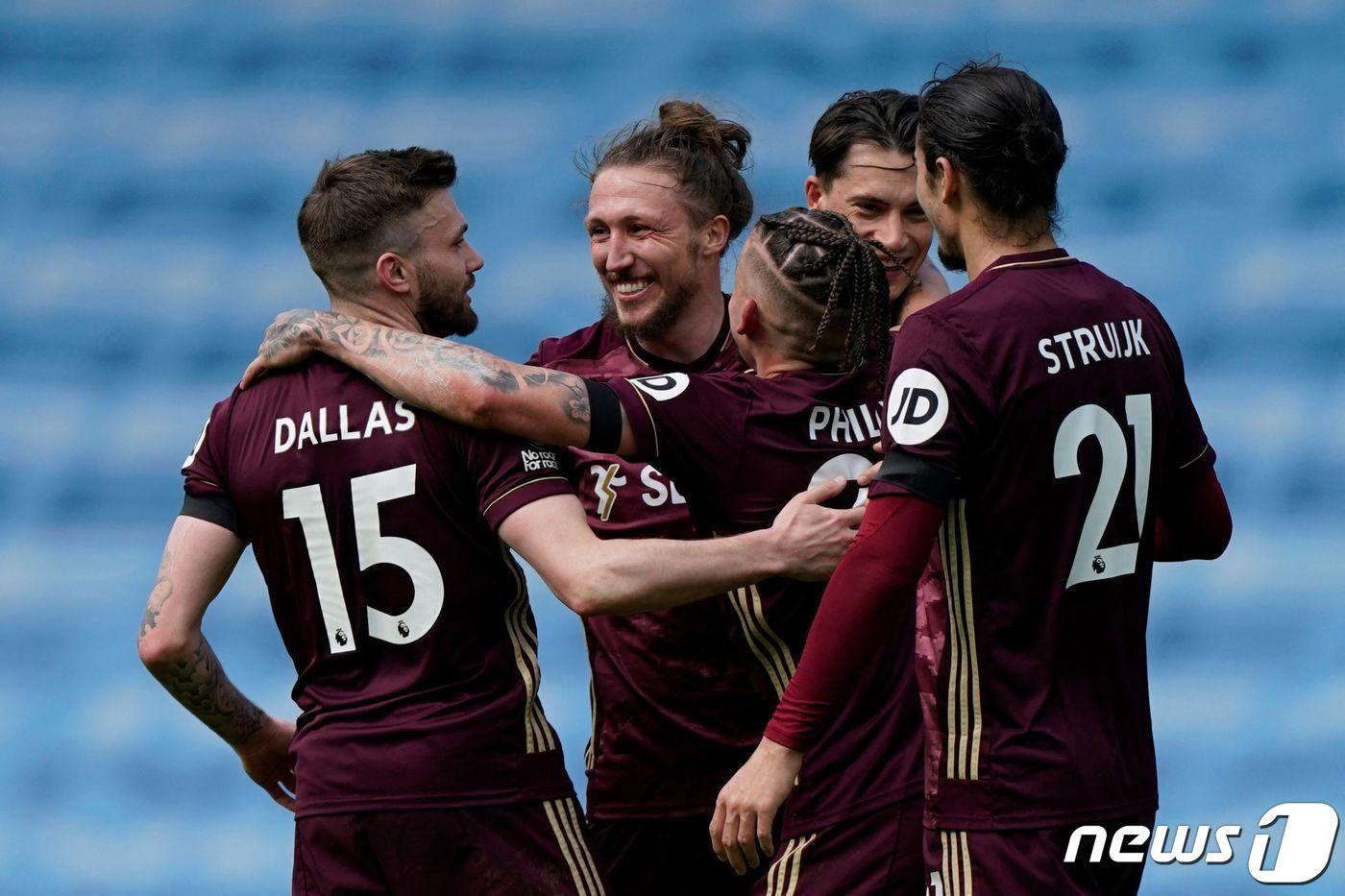 맨시티를 슈팅 2방으로 격침시킨 리즈 유나이티드.  ⓒ AFP=뉴스1