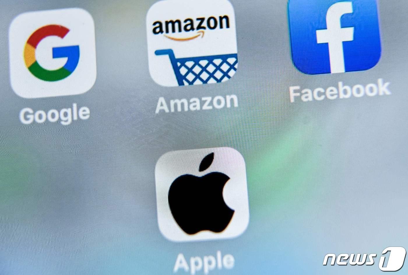미국의 대형 기술업체들 애플리케이션(앱) 아이콘 ⓒ AFP=뉴스1